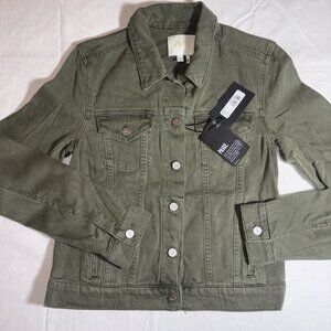 NEW NWT PAIGE women's Rowan Denim Jean Jacket Olive Green Size Small